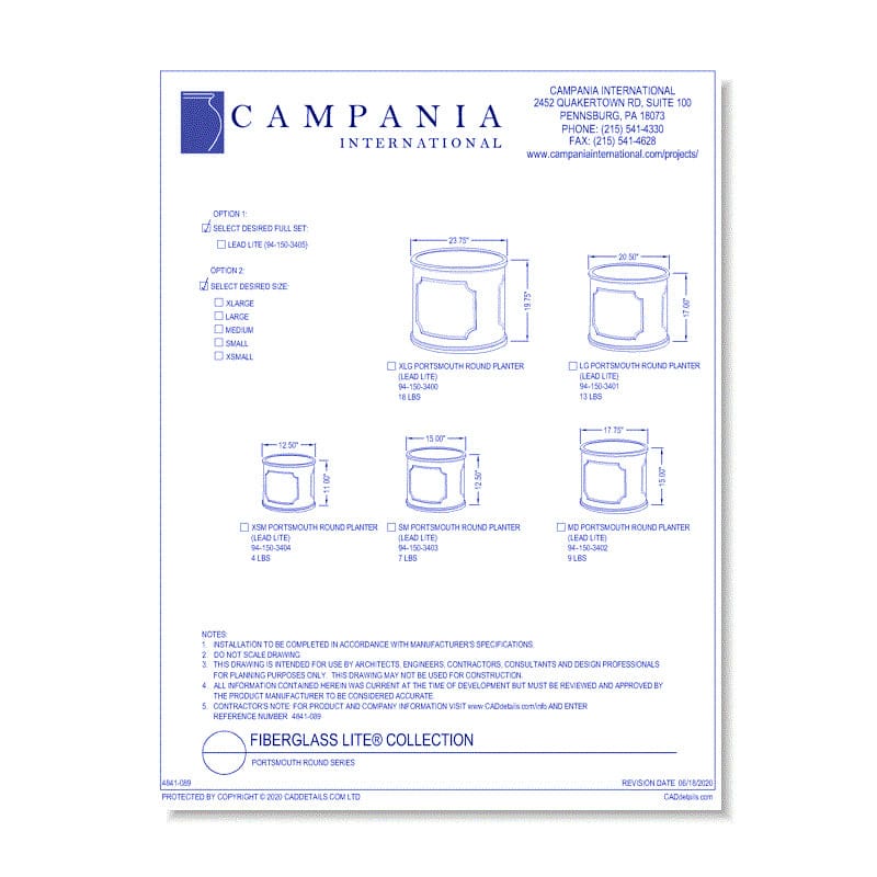 Portsmouth Round Planter | Lite® Collection