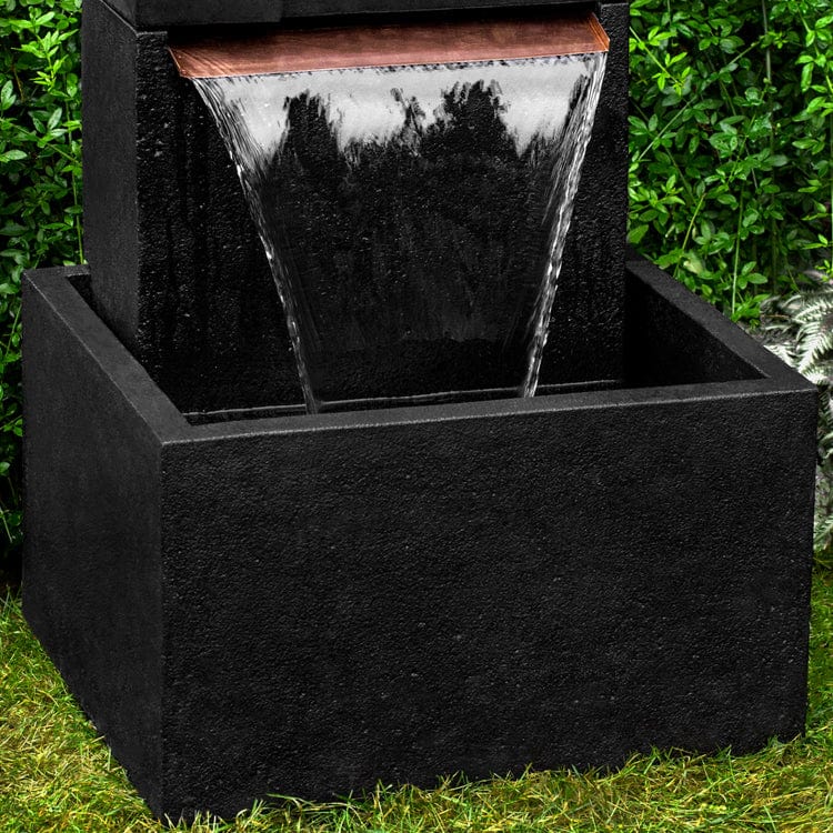 Quartet Wall Outdoor Fountain in Nero Nuovo - Outdoor Art Pros