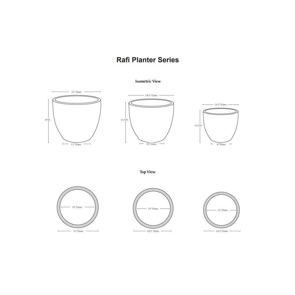 Rafi Planter Set of 3 | Glazed Collection