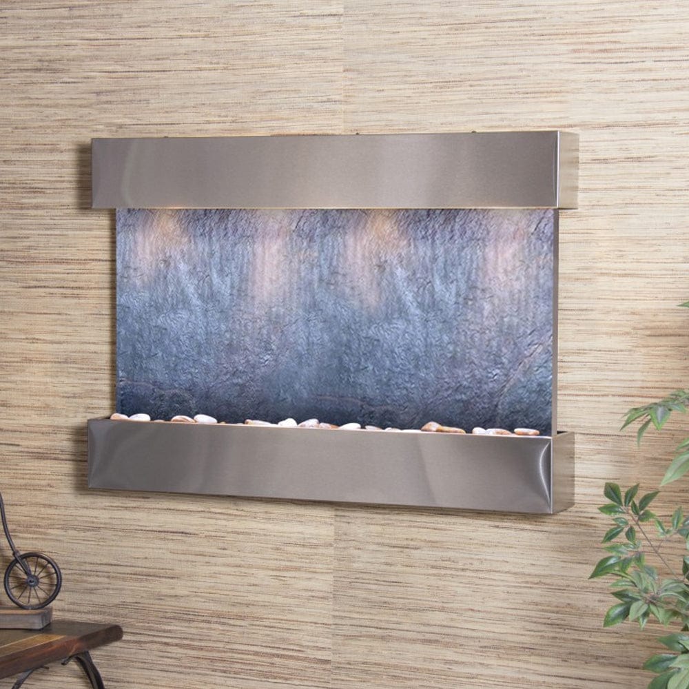 ReflectionCreek-BlackFeatherStone-StainlessSteel - Outdoor Art Pros