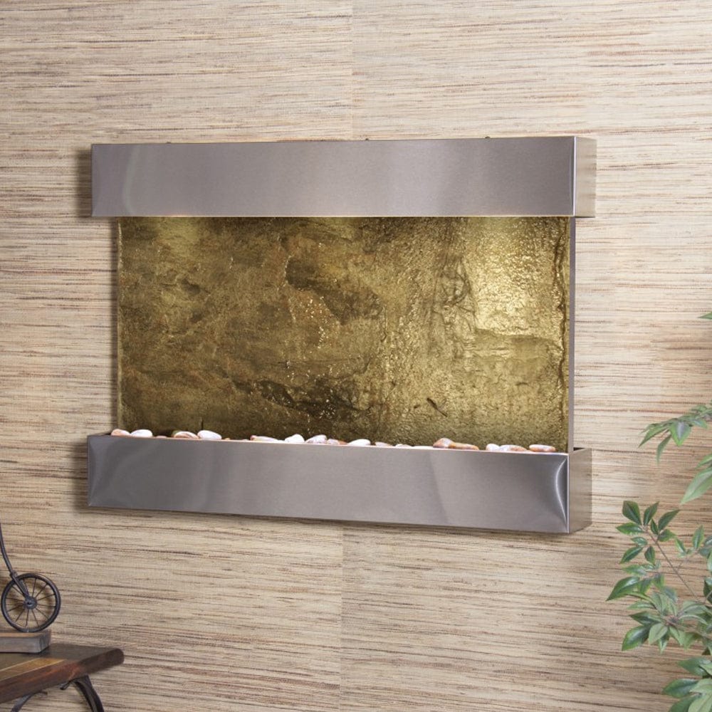 ReflectionCreek-GreenSlate-StainlessSteel - Outdoor Art Pros