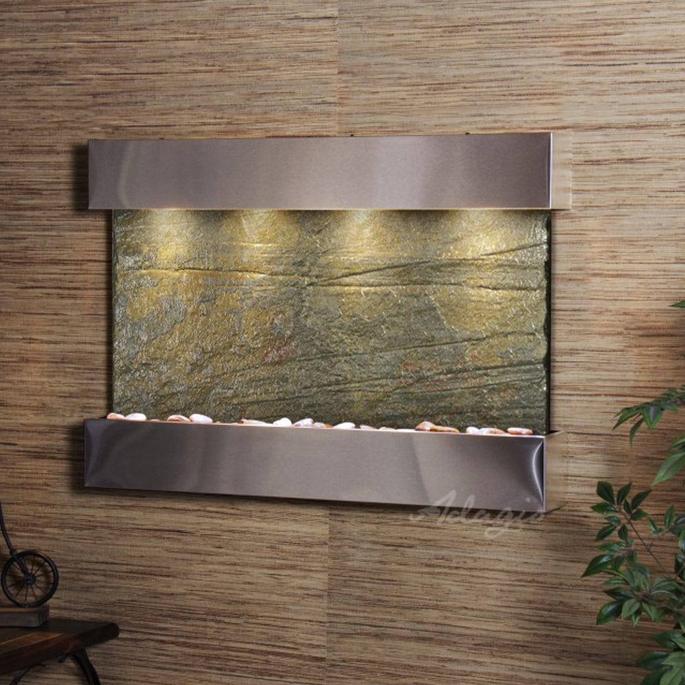 ReflectionCreek-GreenSlate-StainlessSteel - Outdoor Art Pros