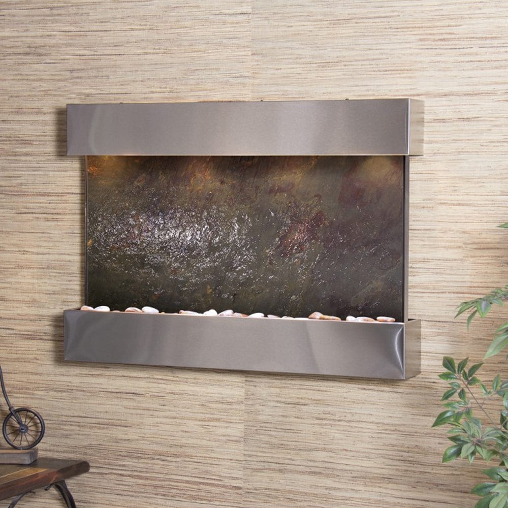 ReflectionCreek-Multi-ColorFeatherStone-StainlessSteel - Outdoor Art Pros