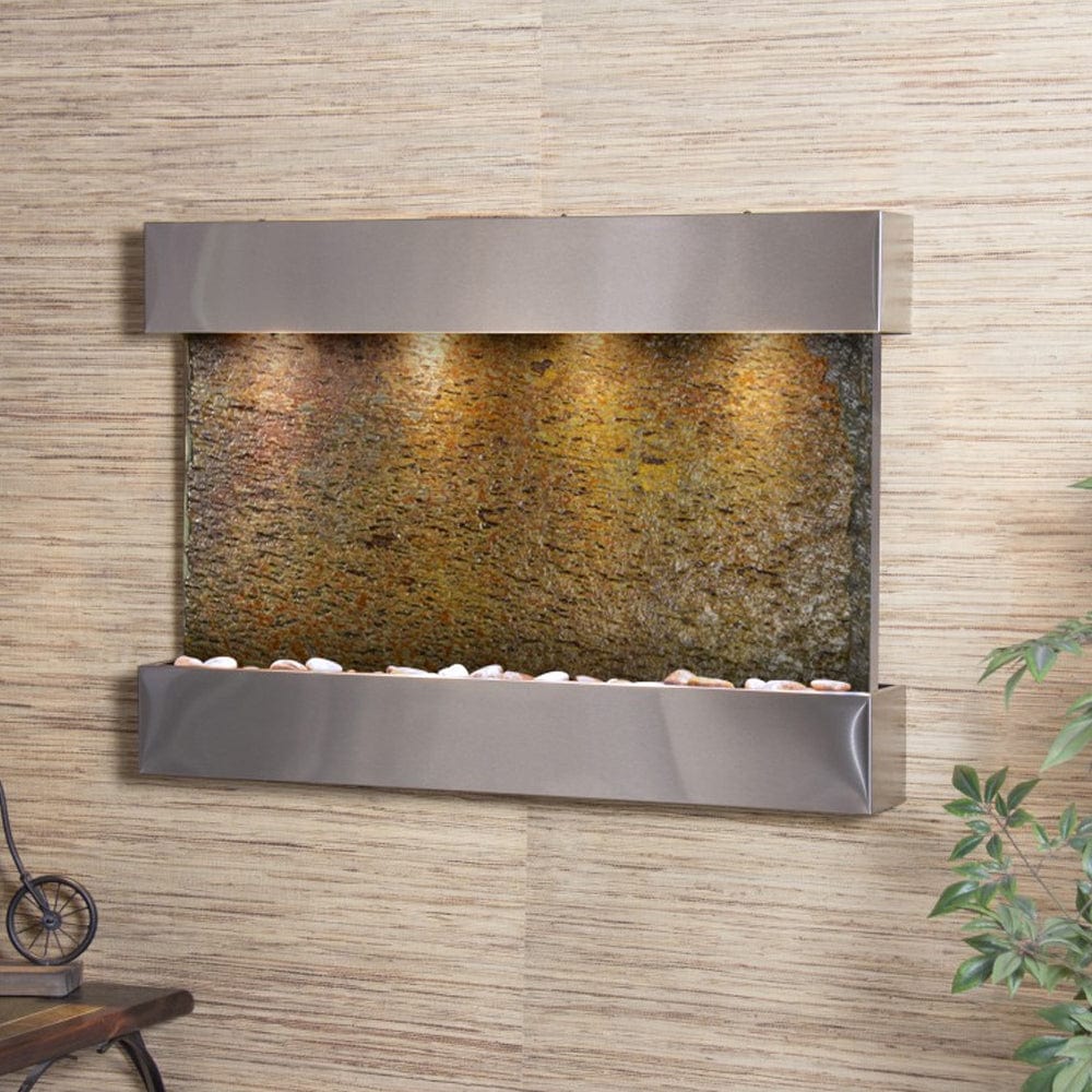 ReflectionCreek-Multi-ColorSlate-StainlessSteel - Outdoor Art Pros