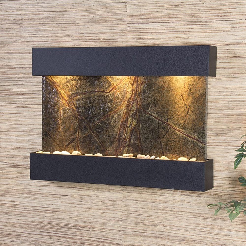 ReflectionCreek-RainforestGreenMarble-TexturedBlack - Outdoor Art Pros