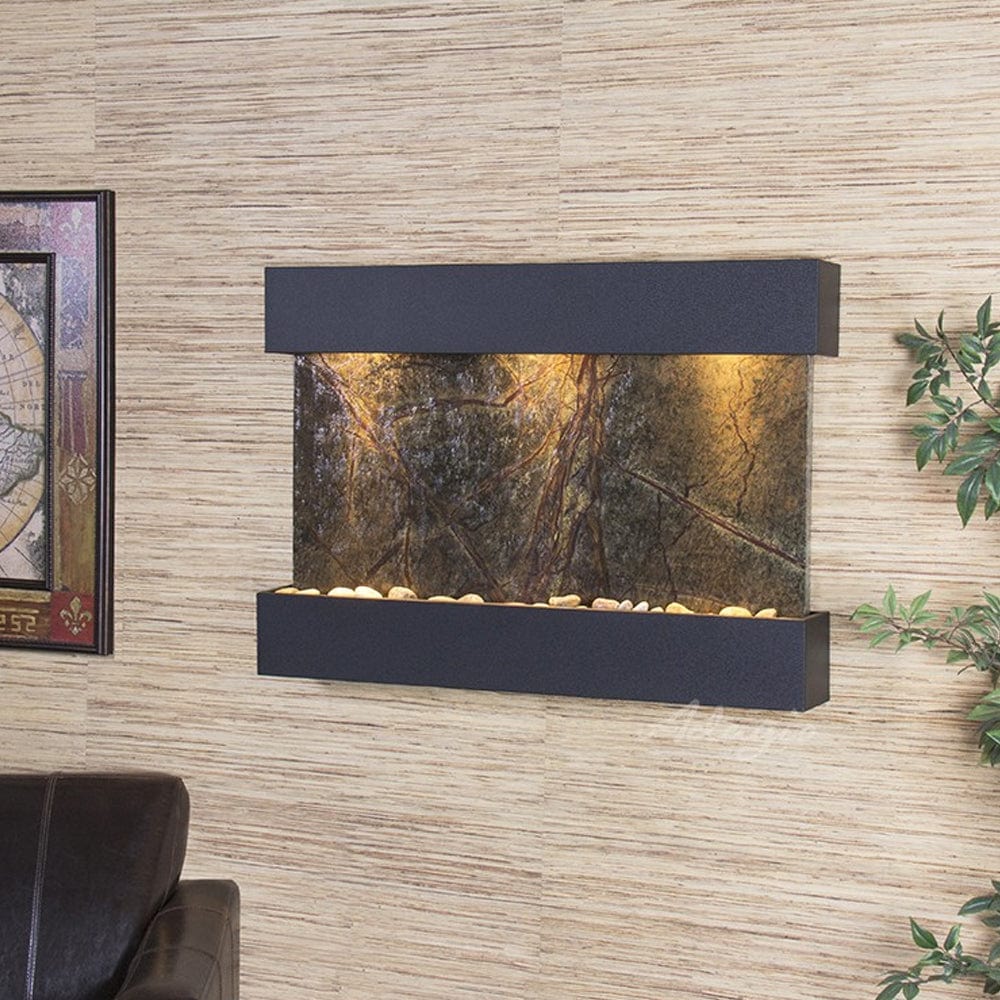 ReflectionCreek-RainforestGreenMarble-TexturedBlack - Outdoor Art Pros