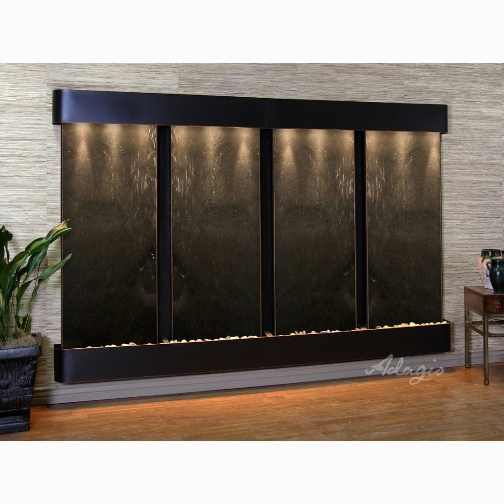 RegalFalls-BlackFeatherStone-BlackenedCopper-Rounded-WhiteLED - Outdoor Art Pros