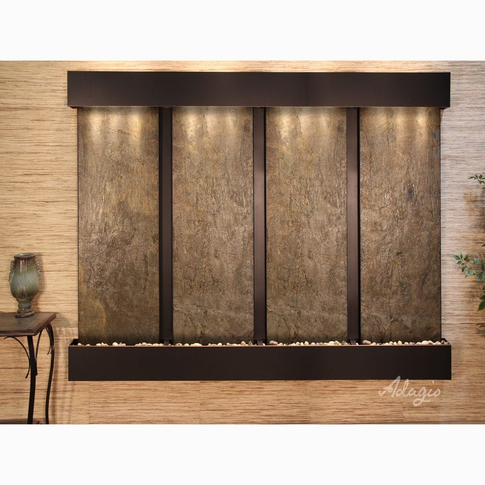 RegalFalls-GreenFeatherStone-BlackenedCopper-Squared-WhiteLED - Outdoor Art Pros