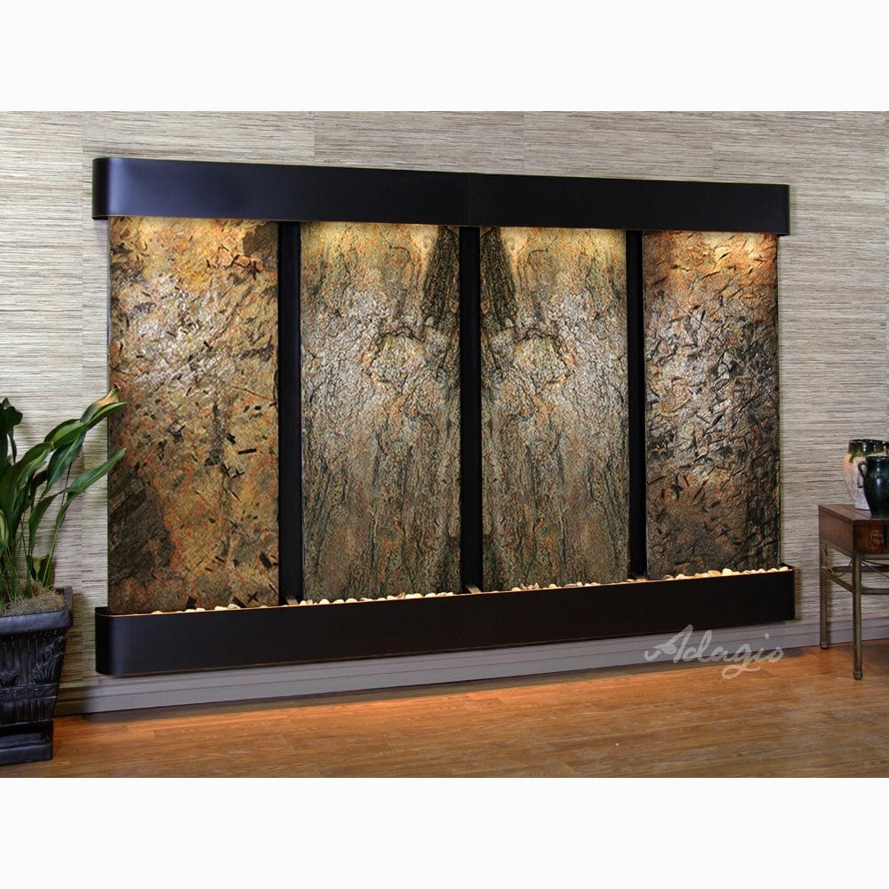 RegalFalls-GreenSlate-BlackenedCopper-Rounded-WhiteLED - Outdoor Art Pros