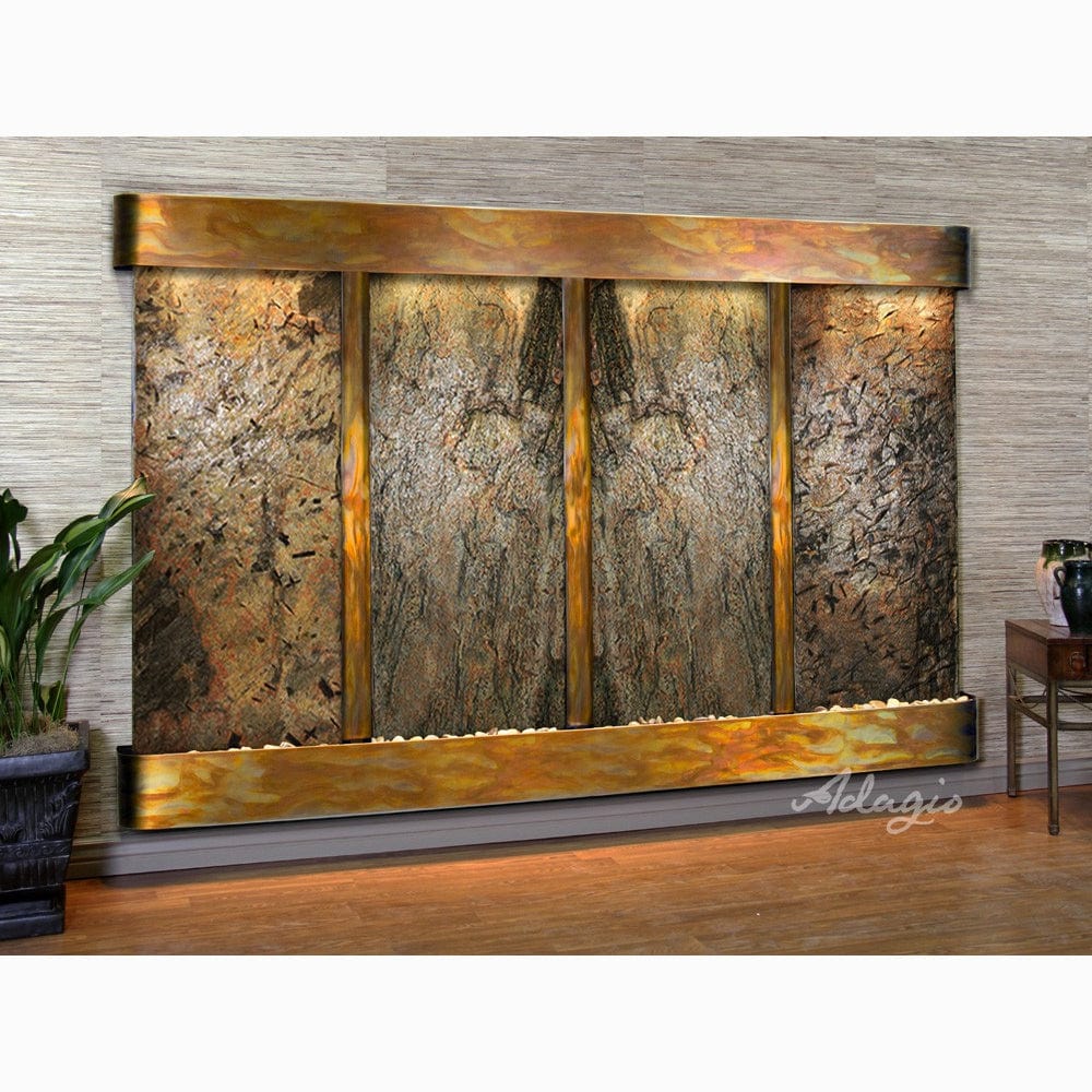 RegalFalls-GreenSlate-RusticCopper-Rounded-WhiteLED - Outdoor Art Pros