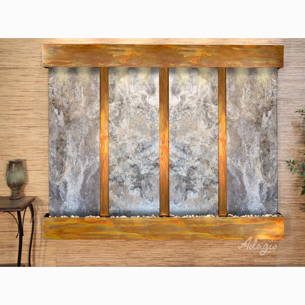 RegalFalls-MagnificoTravertine-RusticCopper-Squared-WhiteLED - Outdoor Art Pros