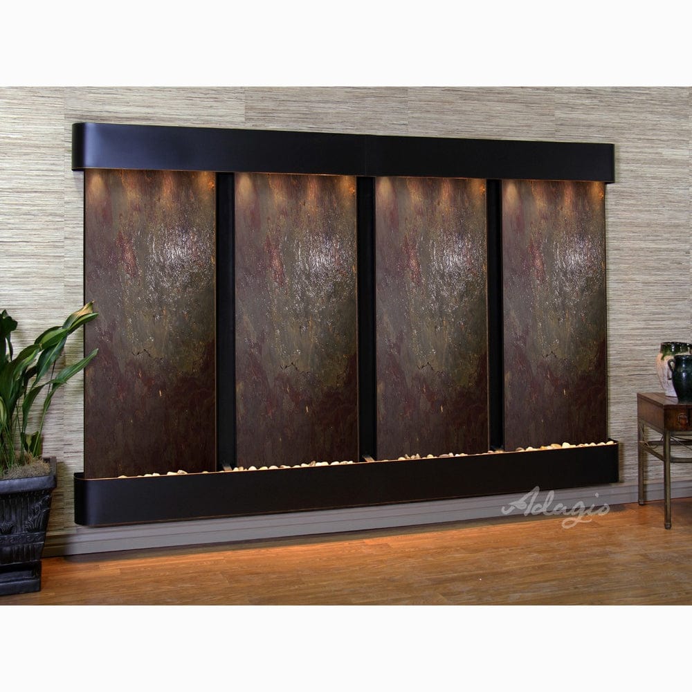 RegalFalls-Multi-ColorFeatherStone-BlackenedCopper-Rounded-WhiteLED - Outdoor Art Pros