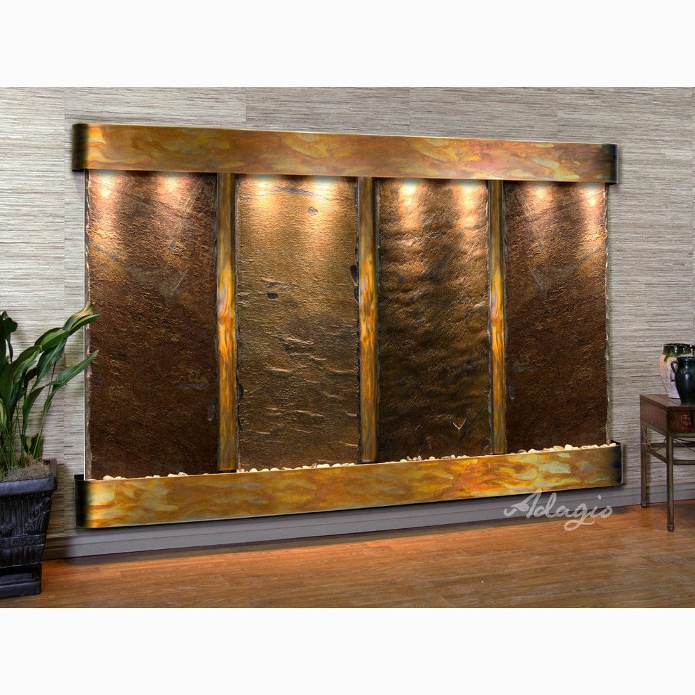 RegalFalls-Multi-ColorSlate-RusticCopper-Rounded-WhiteLED - Outdoor Art Pros