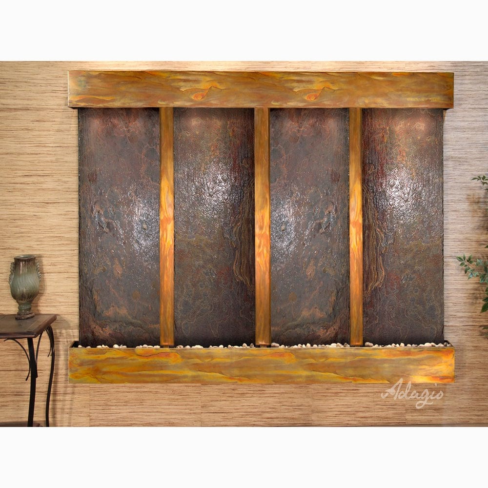 RegalFalls-Multi-ColorSlate-RusticCopper-Squared-WhiteLED - Outdoor Art Pros