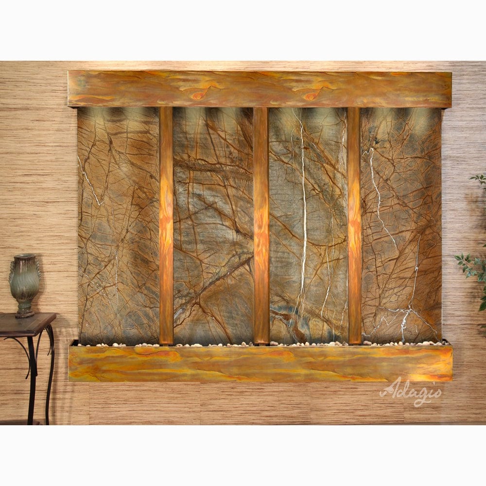 RegalFalls-RainforestBrownMarble-RusticCopper-Squared-WhiteLED - Outdoor Art Pros