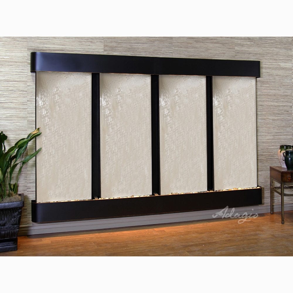 RegalFalls-SilverMirror-BlackenedCopper-Rounded-WhiteLED - Outdoor Art Pros