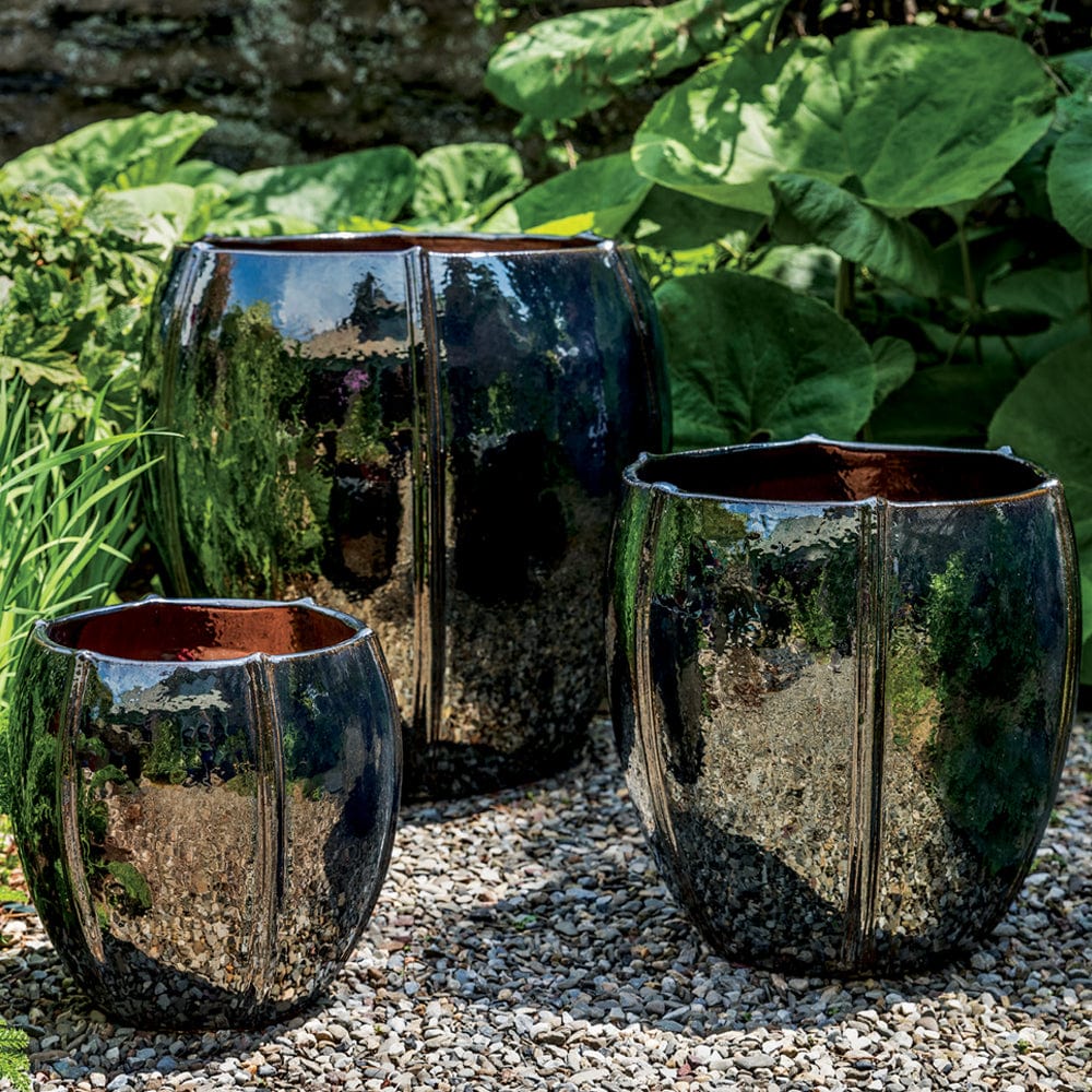 Rib Vault Planter Nested Set of 3 | Glazed Collection