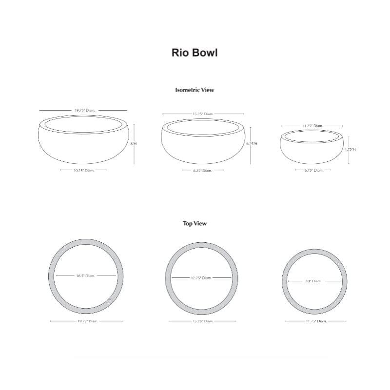 Rio Bowl in Nested Set of 3 | Fiber Cement Collection