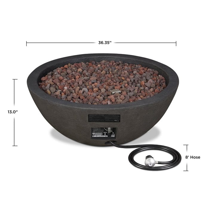 Propane Fire Bowl with Natural Gas Conversion Kit in Shale Outdoor Art Pros