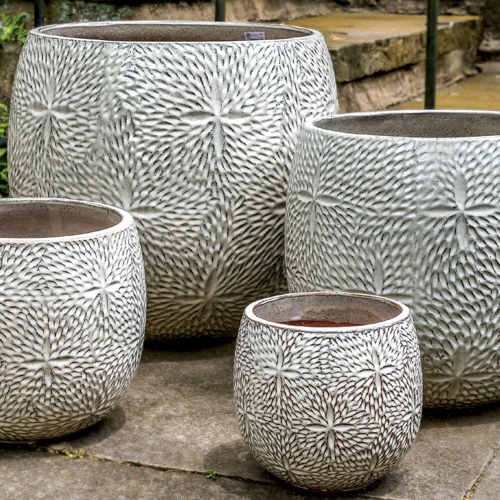 Sand Dollar Planter Set of 4 in Cream -Outdoor Art Pros