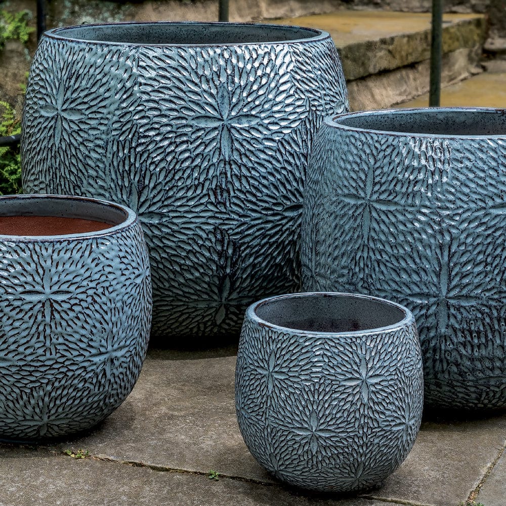 Sand Dollar Planter Set of 4 in French Blue - Outdoor Art Pros