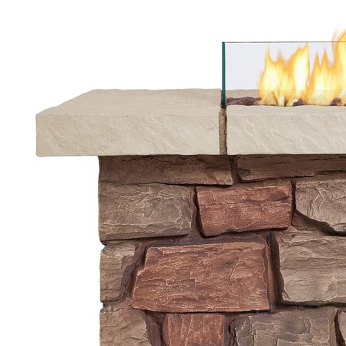 Sedona Square Gas Fire Table - Outdoor Art Pros