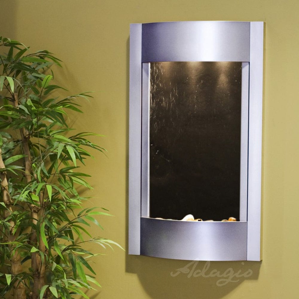 SereneWaters-BlackFeatherStone-SilverMetallic-White - Outdoor Art Pros