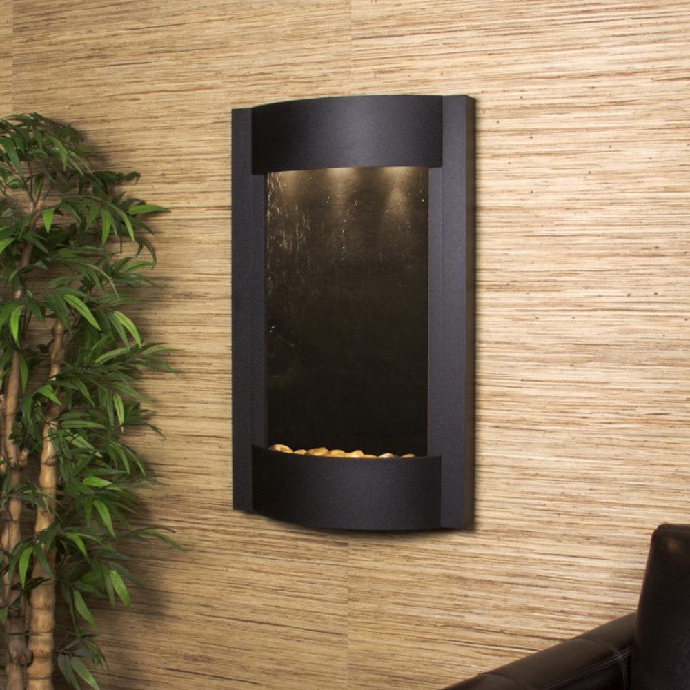 SereneWaters-BlackFeatherStone-TexturedBlack-White - Outdoor Art Pros