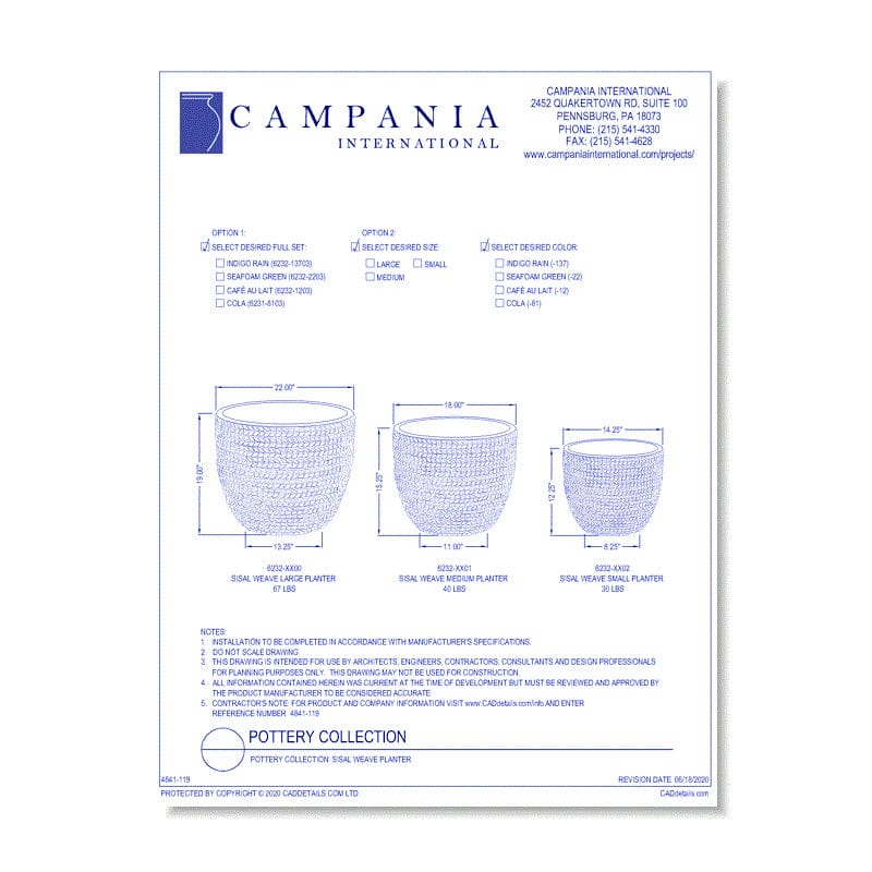 Sisal Weave Planter Set of 3 | Glazed Collection