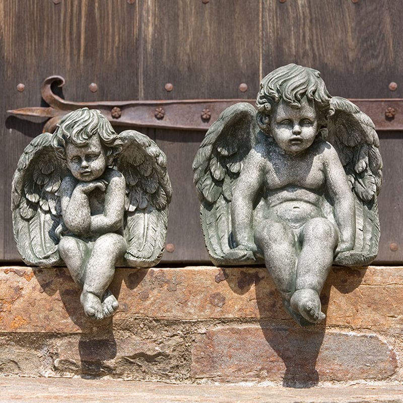 Medium Sitting Cherub - Outdoor Art Pros