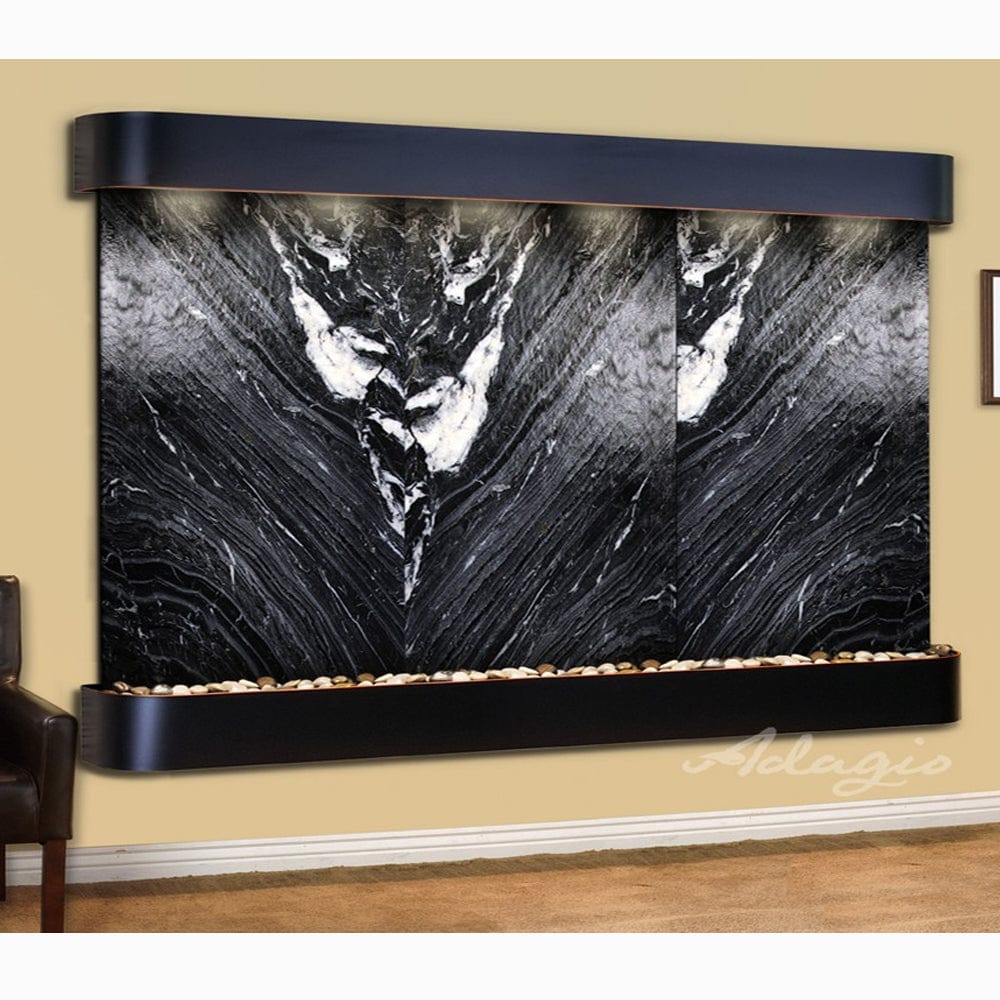 SolitudeRiver-BlackSpiderMarble-BlackenedCopper-Rounded-White - Outdoor Art Pros