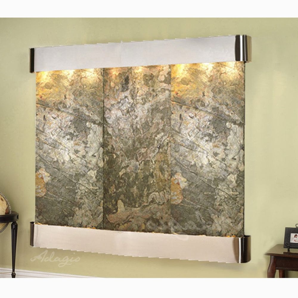 SolitudeRiver-GreenSlate-StainlessSteel-Rounded-White - Outdoor Art Pros