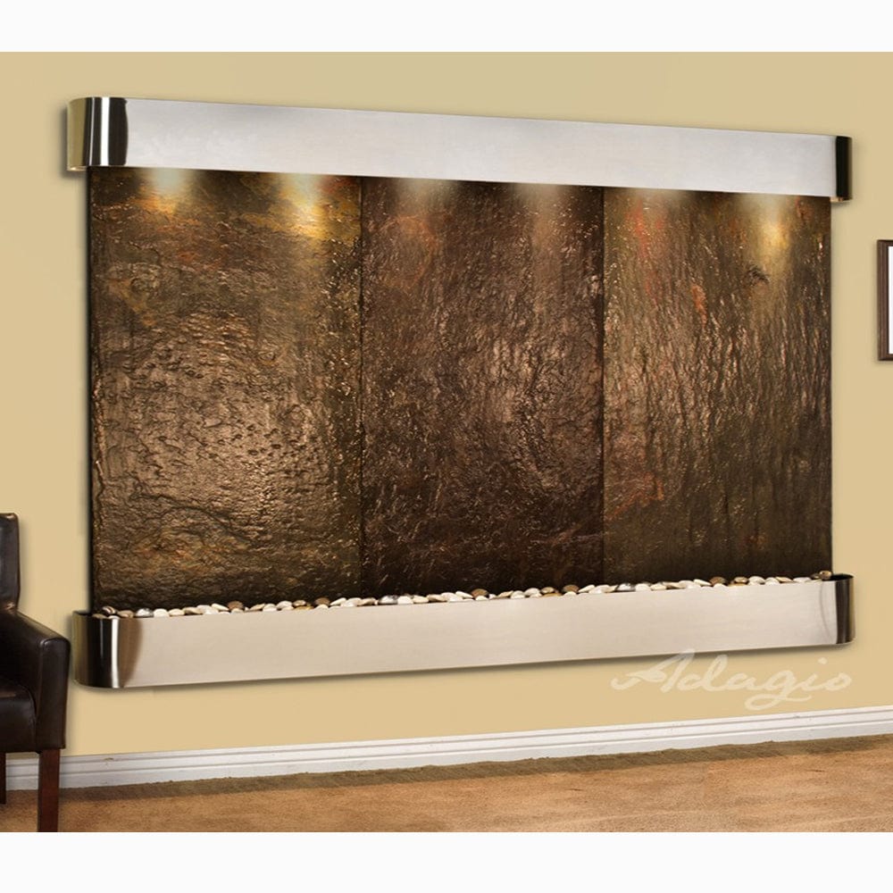 SolitudeRiver-Multi-ColorSlate-StainlessSteel-Rounded-White - Outdoor Art Pros