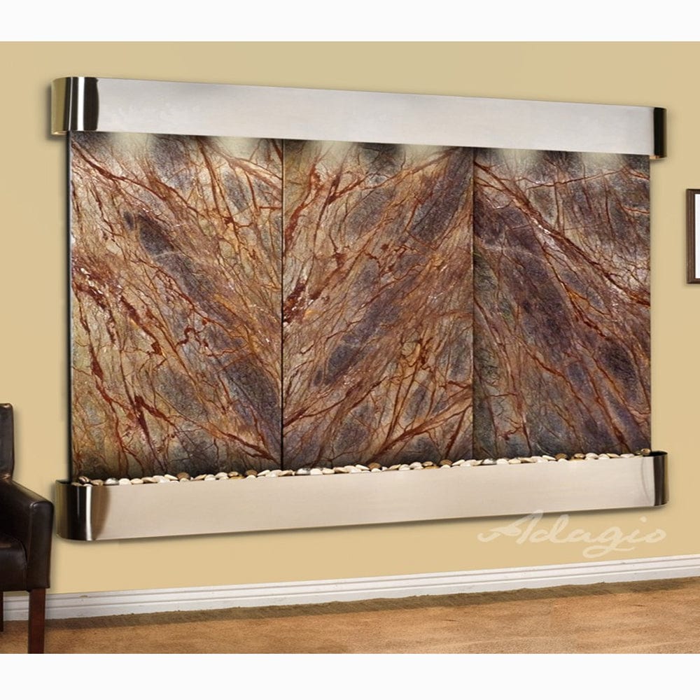 SolitudeRiver-RainforestBrownMarble-StainlessSteel-Rounded-White - Outdoor Art Pros