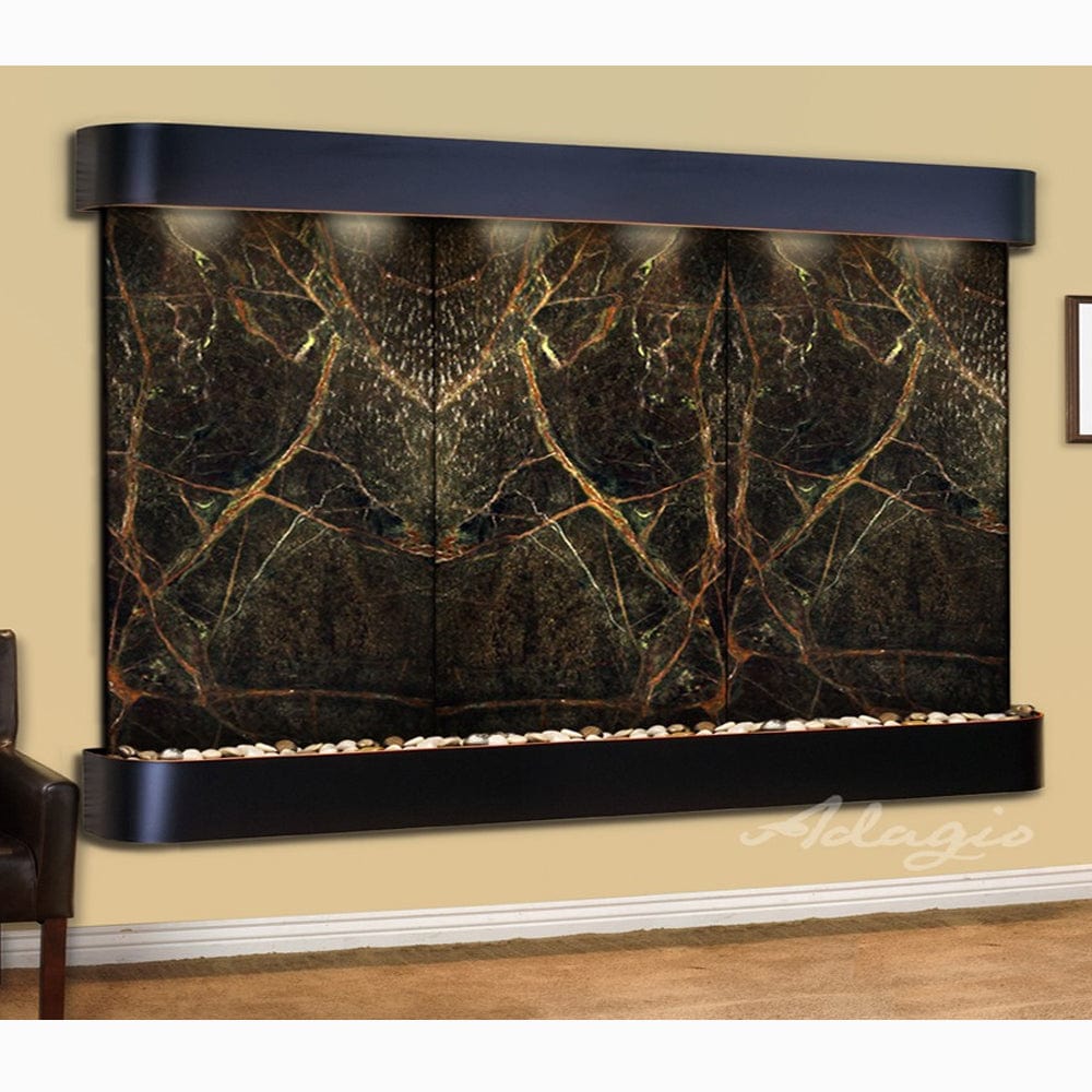 SolitudeRiver-RainforestGreenMarble-BlackenedCopper-Rounded-White - Outdoor Art Pros