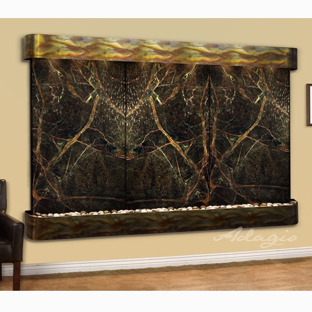 SolitudeRiver-RainforestGreenMarble-RusticCopper-Rounded-White - Outdoor Art Pros