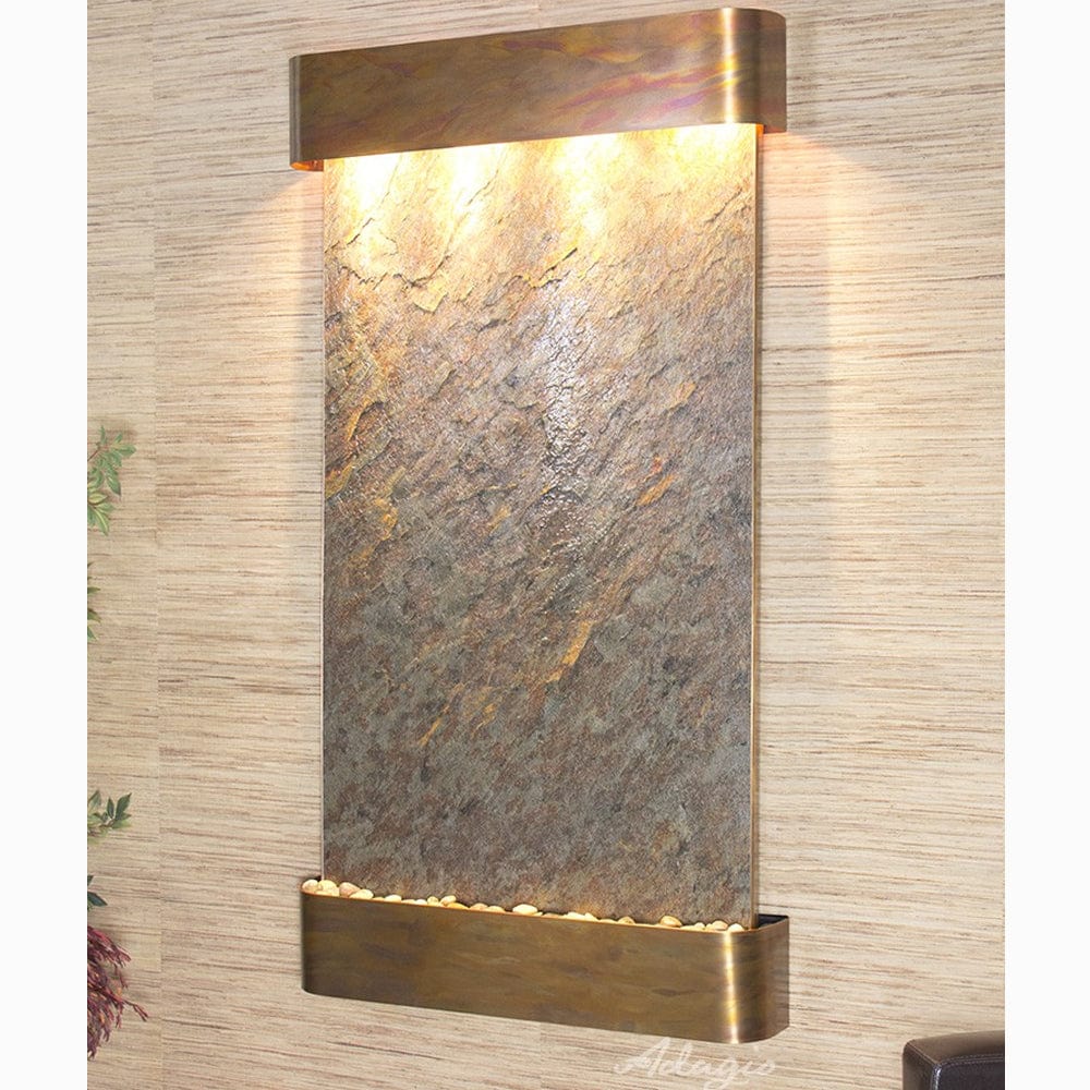 SummitFalls-GreenFeatherStone-RusticCopper-Rounded-White - Outdoor Art Pros