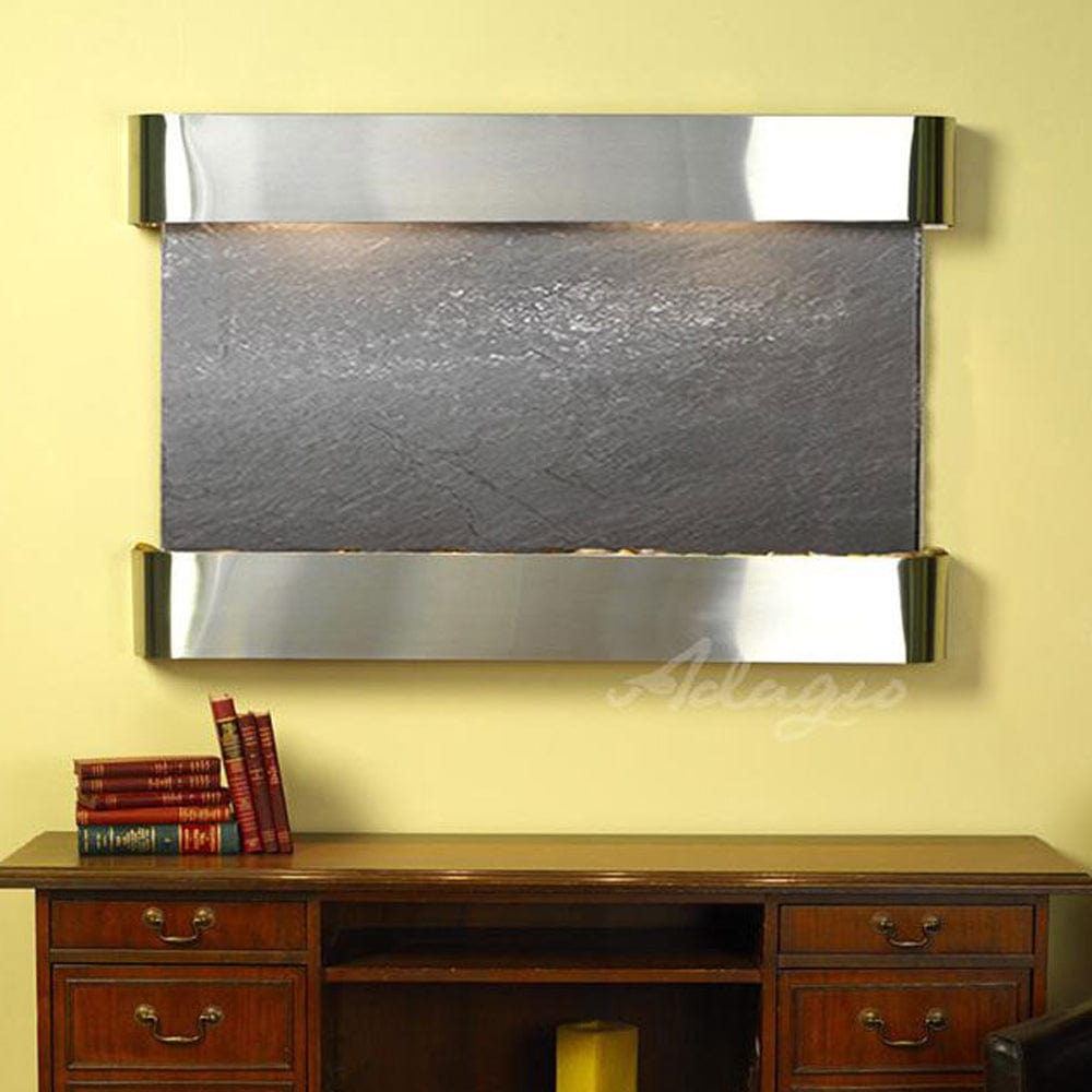 SunriseSprings-BlackFeatherStone-StainlessSteel-Rounded-White - Outdoor Art Pros