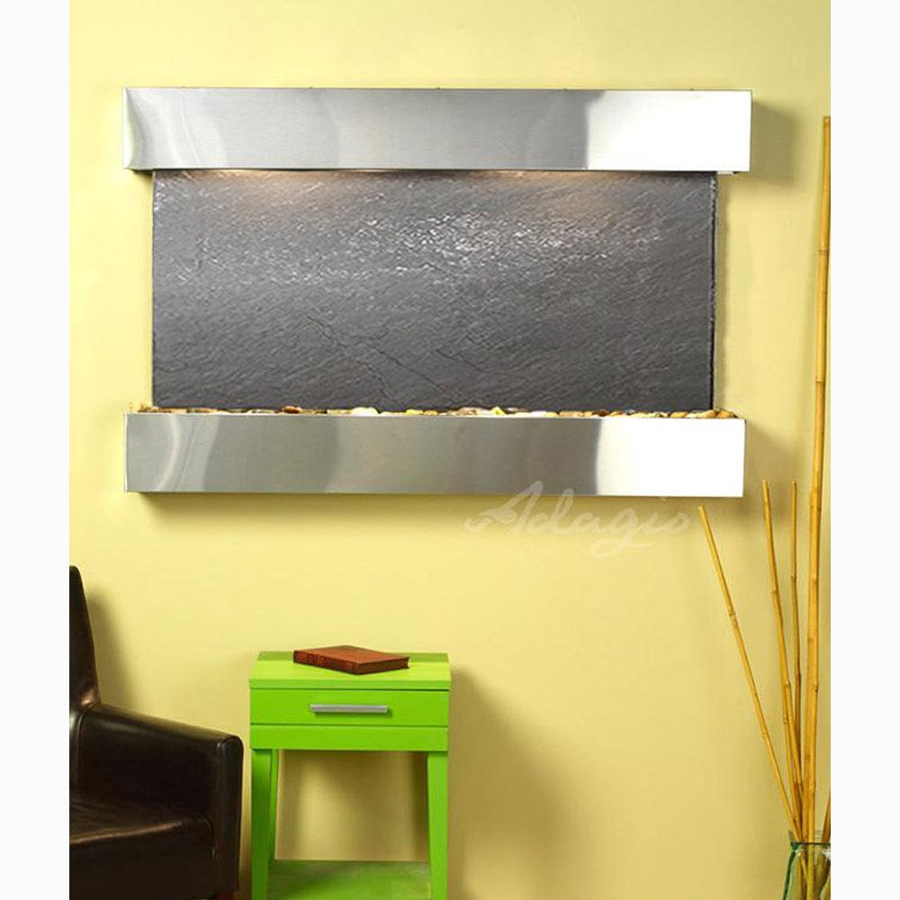 SunriseSprings-BlackFeatherStone-StainlessSteel-Squared-White -Outdoor Art Pros