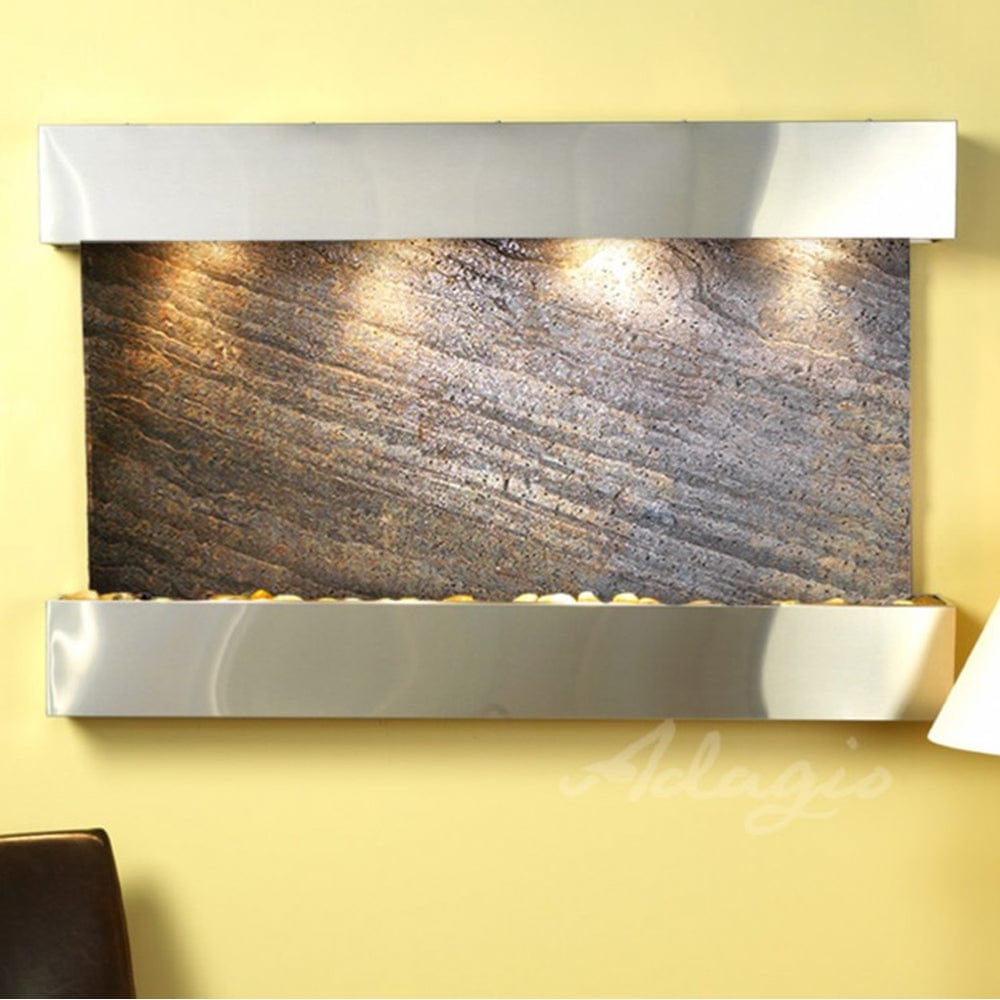 SunriseSprings-GreenFeatherStone-StainlessSteel-Squared-White - Outdoor Art Pros