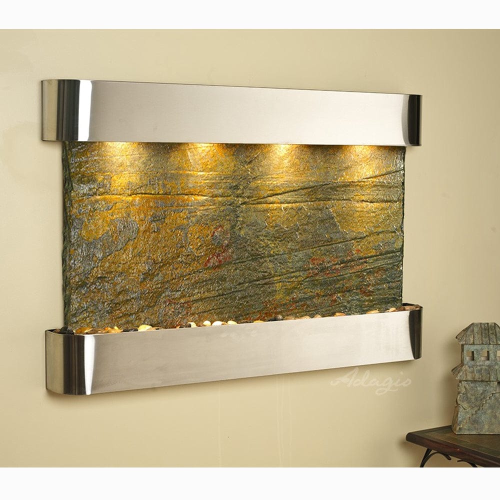 SunriseSprings-GreenSlate-StainlessSteel-Rounded-White - Outdoor Art Pros