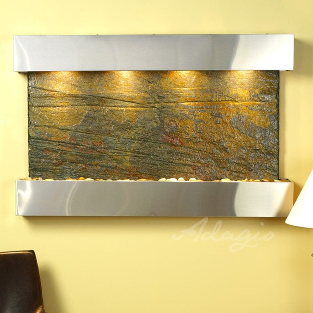 SunriseSprings-GreenSlate-StainlessSteel-Squared-White - Outdoor Art Pros