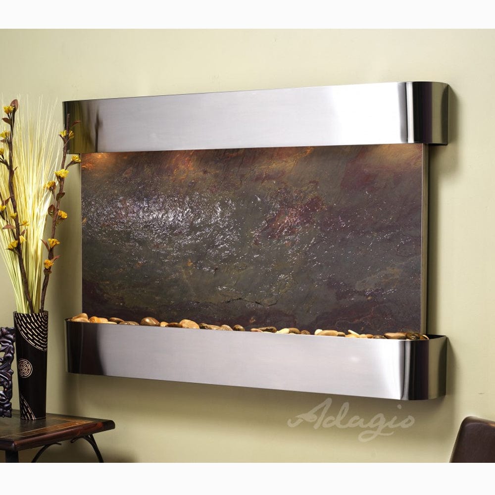 SunriseSprings-Multi-ColorFeatherStone-StainlessSteel-Rounded-White - Outdoor Art Pros