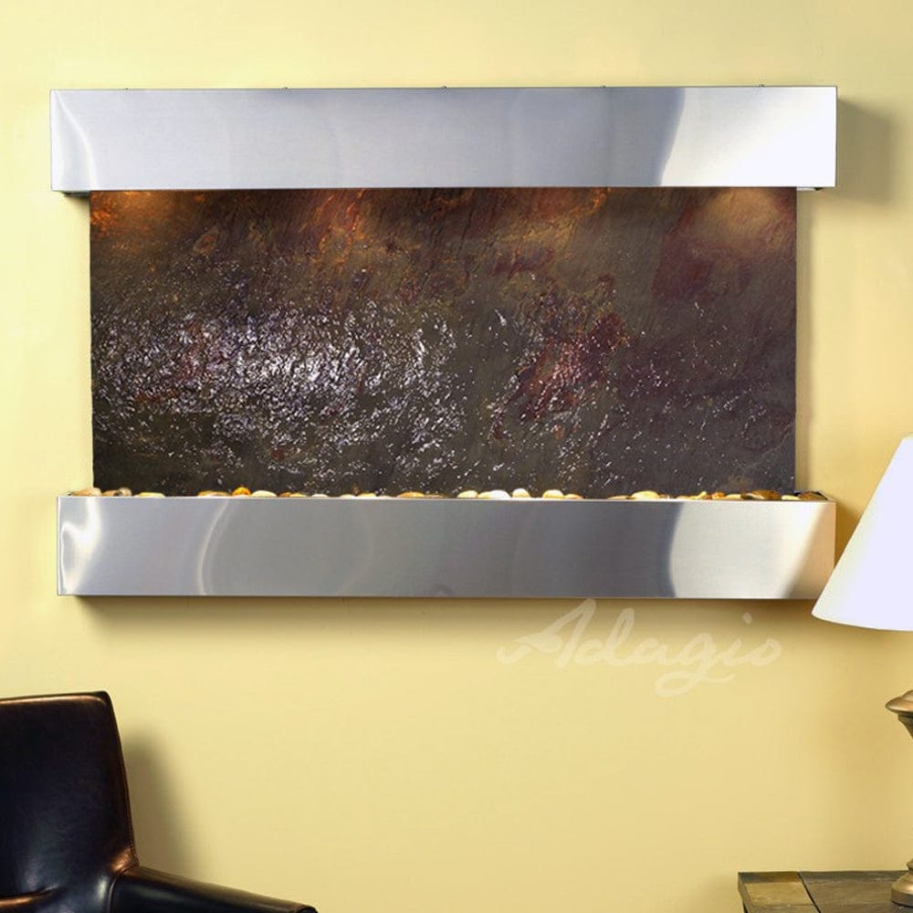 SunriseSprings-Multi-ColorFeatherStone-StainlessSteel-Squared-White - Outdoor Art Pros