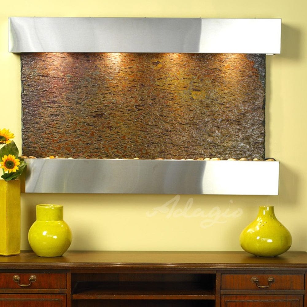 SunriseSprings-Multi-ColorSlate-StainlessSteel-Squared-White - Outdoor Art Pros