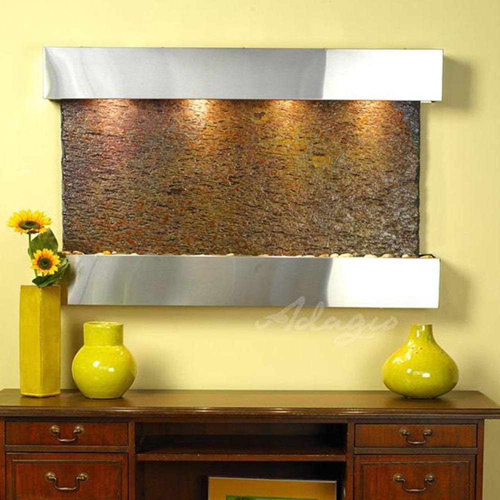 SunriseSprings-Multi-ColorSlate-StainlessSteel-Squared-White - Outdoor Art Pros