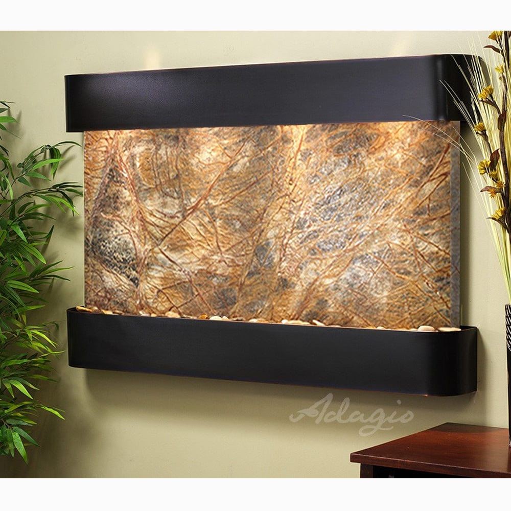 SunriseSprings-RainforestBrownMarble-BlackenedCopper-Rounded-White - Outdoor Art Pros