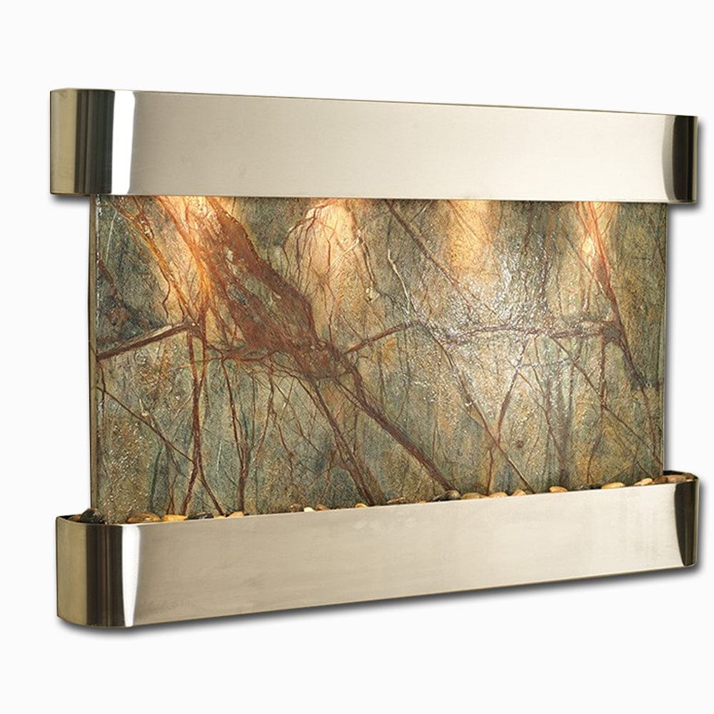 SunriseSprings-RainforestBrownMarble-StainlessSteel-Rounded - Outdoor Art Pros