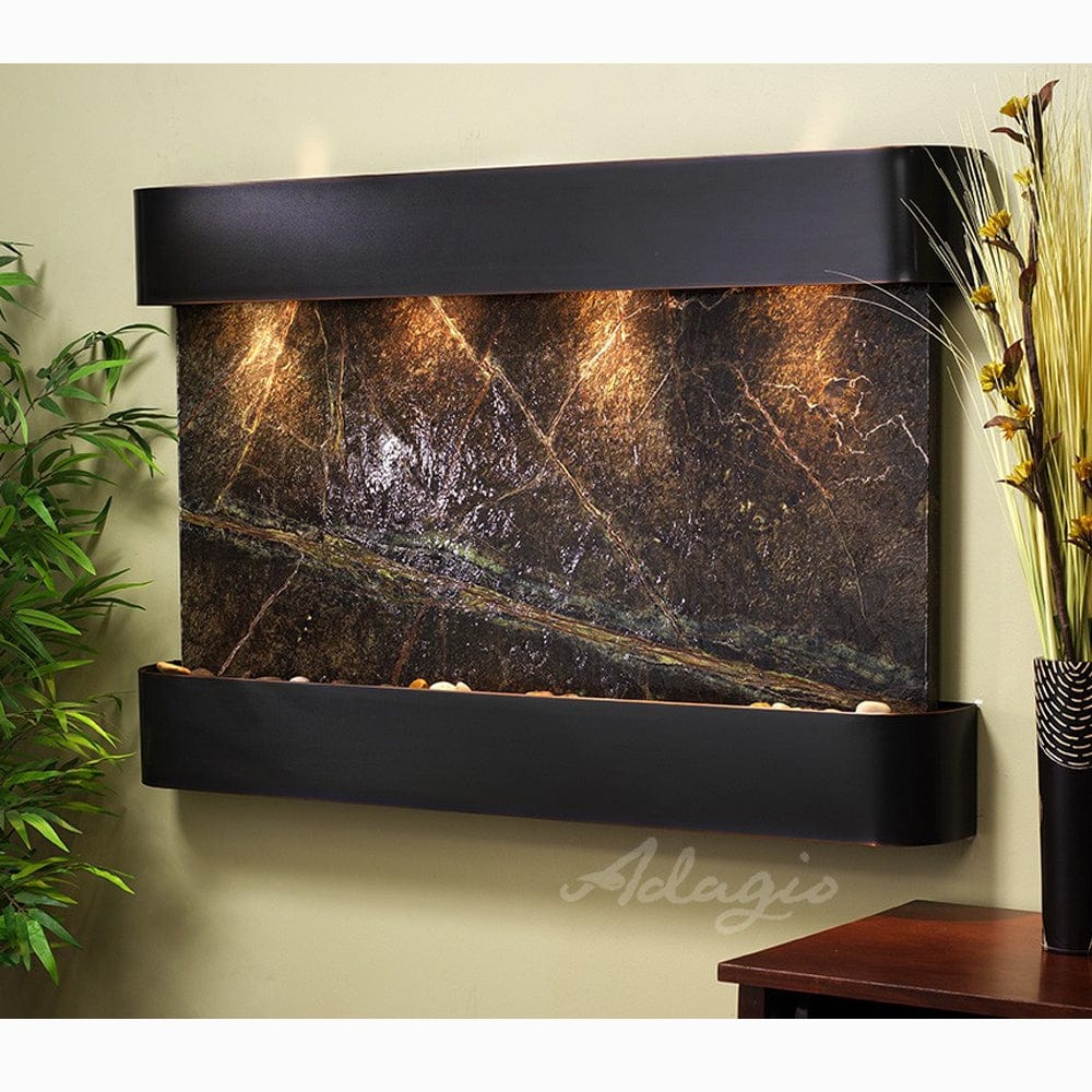 SunriseSprings-RainforestGreenMarble-BlackenedCopper-Rounded-White - Outdoor Art Pros