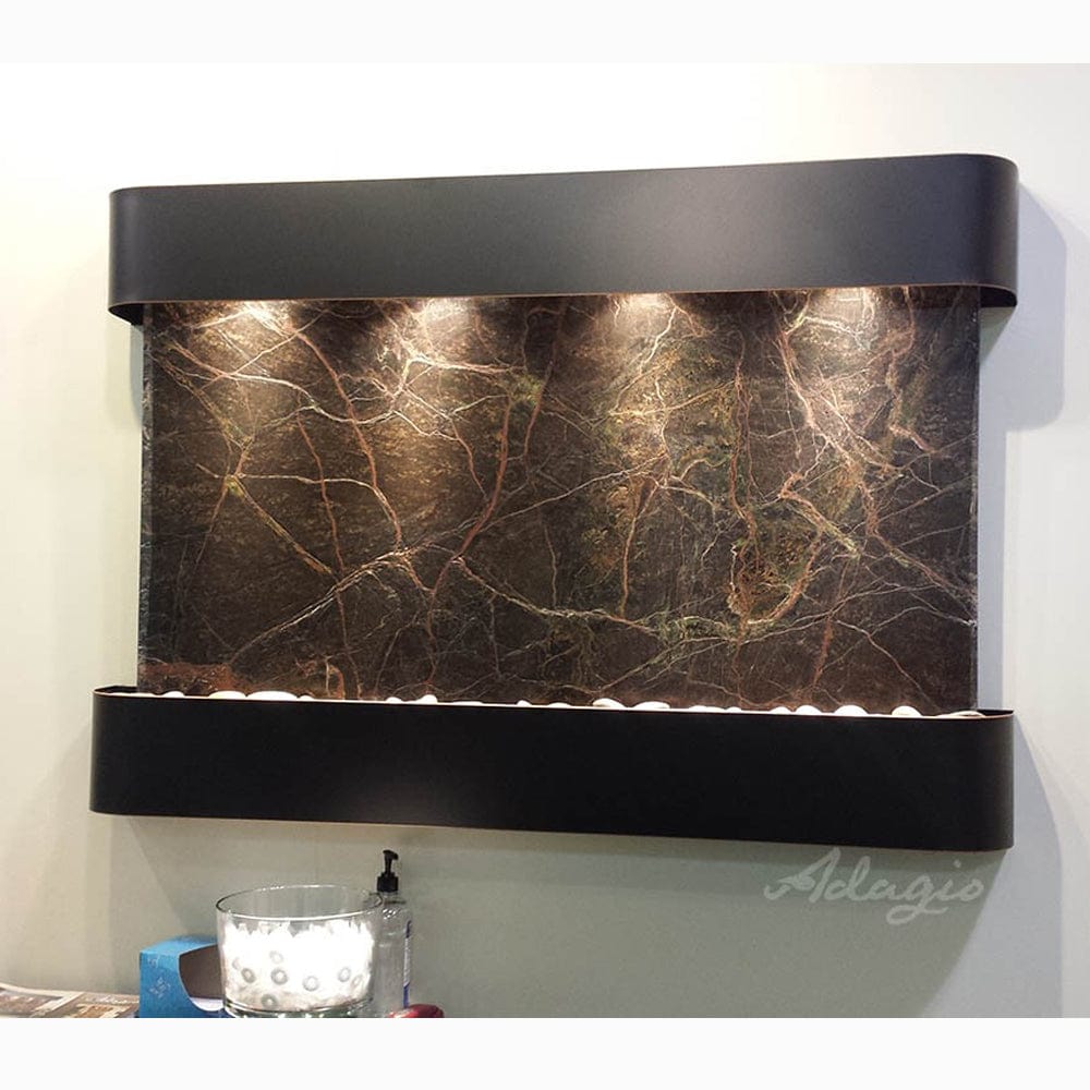 SunriseSprings-RainforestGreenMarble-BlackenedCopper-Rounded-White - Outdoor Art Pros